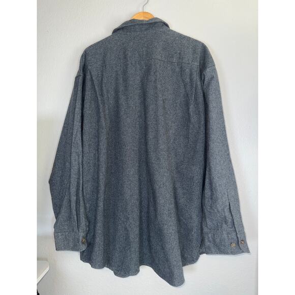 Mens Shacket Jacket Button Up Gray Chamois Cloth Long Sleeve Button Down 2XL - Picture 5 of 6